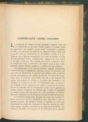 Rabindranath Tagore, pedagogo