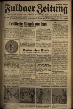 Erste Ausgabe vom Sonntag, den 30. August 1936.