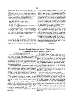 Aus dem Physik-Unterricht in der Volksschule