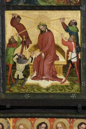Rauschenberger Altar — Rechtes Mittelstück - Dornenkrönung und Kreuzigung Christi — Die Dornenkrönung