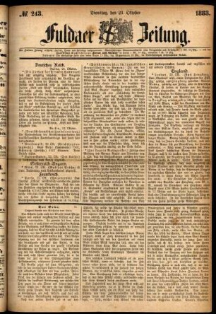 Ausgabe vom Dienstag, den 23. Oktober 1883.