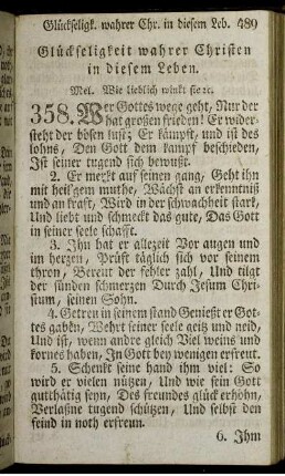 Glückseligkeit wahrer Christen in diesem Leben.