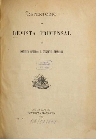 Revista do Instituto Histórico e Geográfico Brasileiro. [60, a]