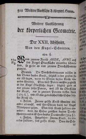 Weitere Ausführung der körperlichen Geometrie.