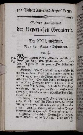Weitere Ausführung der körperlichen Geometrie.