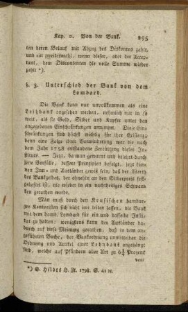 §. 3. Unterschied der Bank von dem Lombard.