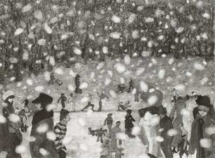 Es schneit große Flocken