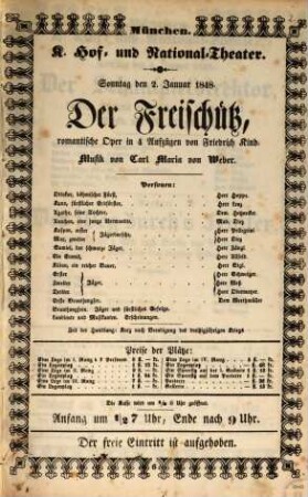 Königliches Hof- und Nationaltheater. 1848