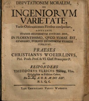 Disp. mor. de ingeniorum varietate