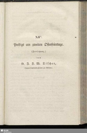 XIIb. Predigt am zweiten Osterfeiertage : (Fortsetzung)