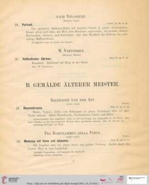 B. Gemälde älterer Meister (Nr. 22-74)