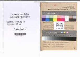 Entnazifizierung Rudolf Stein , geb. 26.04.1899 (Angestellter)