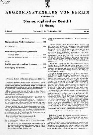 Nr. 14 (14), 19. Oktober 1967