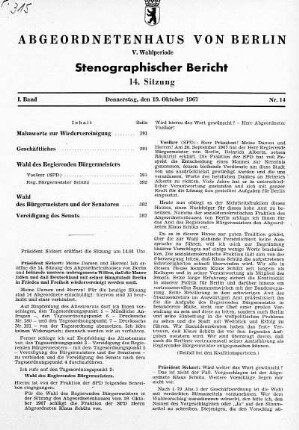 Nr. 14 (14), 19. Oktober 1967