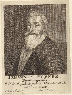 Johann Hefner, Dr. beider Rechte; geb. 1538; gest. 1624