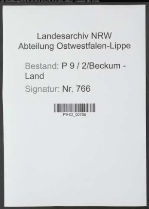 Sterberegister Standesamt Beckum-Land