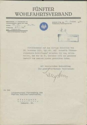 Mitglieder des DPWV: Wöchnerinnenheim Hedelfingen