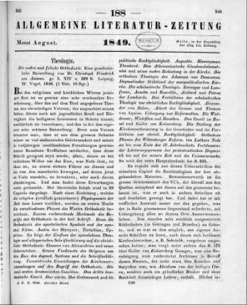 Ammon, C. F.: Die wahre und falsche Orthodoxie. Eine geschichtliche Darstellung. Leipzig: Vogel 1849