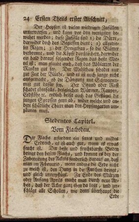 Siebentes Capitel. Vom Flachsbau.