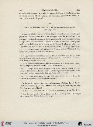 IX. Partie du manuscrit latin 5321 de la Bibliothèque Nationale (fol. 119 - 125)