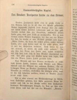 Neununddreißigste Kapitel. Des Bruders Juniperus Liebe zu den Armen.