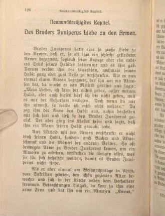 Neununddreißigste Kapitel. Des Bruders Juniperus Liebe zu den Armen.
