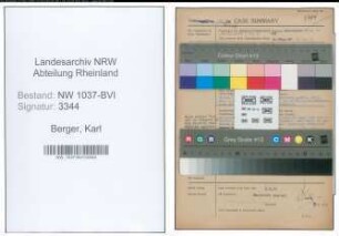 Entnazifizierung Karl Berger , geb. 16.07.1891 (Lehrer)