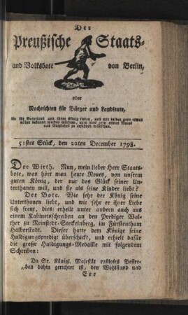 51stes Stück, den 22ten December 1798