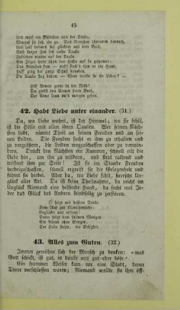 42. Habt Liebe unter einander