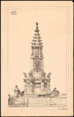 Gefallenendenkmal, Stralsund Monatskonkurrenz Februar 1885: Ansicht