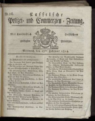 Nr. 16, Mittwoch den 23sten Februar. 1814