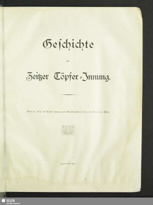 Geschichte der Zeitzer Töpfer-Innung