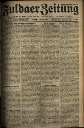 Erste Ausgabe vom Freitag, den 08. August 1930.