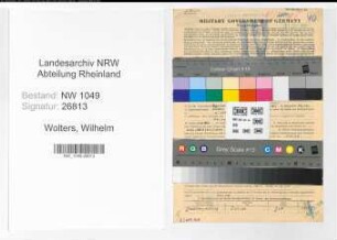 Entnazifizierung Wilhelm Wolters , geb. 24.11.1894 (Schlosser)