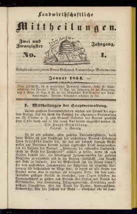 Zwei und Zwanzigster Jahrgang. No. 1.