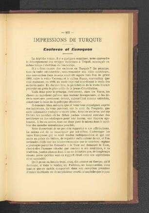 Impressions de Turque. Esclaves et Eunuques.