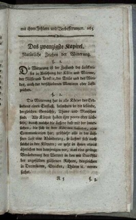 Das zwanzigste Kapitel. Natürliche Zeichen der Witterung.