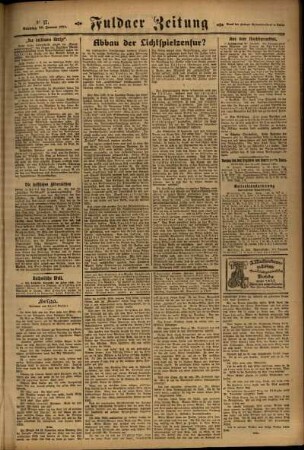 Zweite Ausgabe vom Sonntag, den 20. Januar 1924.