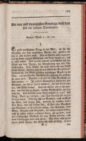 Am vier und zwanzigsten Sonntage nach dem Fest der heiligen Dreieinigkeit