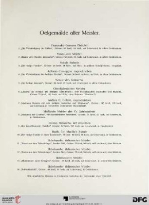 Oelgemälde alter Meister (Nr. 1-100)