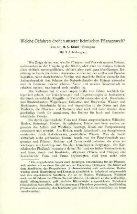 Welche Gefahren drohen unserer heimischen Pflanzenwelt?