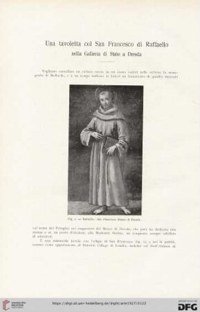 30: Una tavoletta col San Francesco di Raffaello nella Galleria di Stato a Dresda