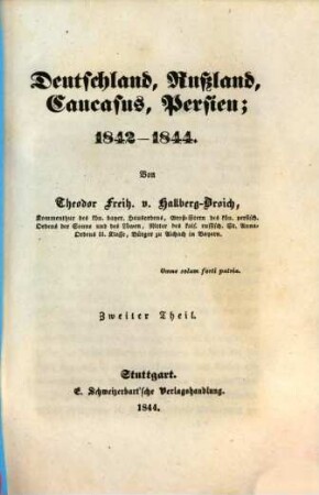 Deutschland, Rußland, Caucasus, Persien : 1842 - 1844, 2