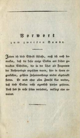 Vorwort zum zweiten Bande