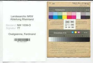 Entnazifizierung Ferdinand Ovelgoenne , geb. 06.03.1899 ()