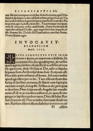 Invocavit. Evangelium Mat. IIII.