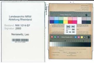 Entnazifizierung Leo Nensewitz , geb. 25.04.1909 (Versicherungsangestellter)
