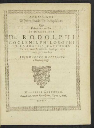 Aphorismi Disputationis Philosophicae