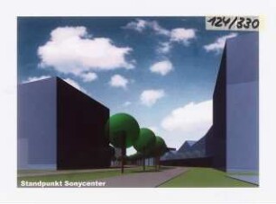 Ein »Garten der Künste« am Kulturforum, Berlin Schinkelwettbewerb 2002: Perspektivische Ansicht (Modellsimulation)
