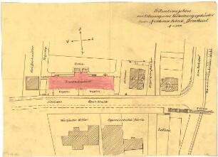Billing, Hermann; Bruchsal, Rheinstr.; Maschinenfabrik, Verwaltungsgebäude - Lageplan